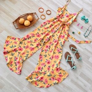 Billabong Jump In Jumper ruffle wide leg jumpsuit